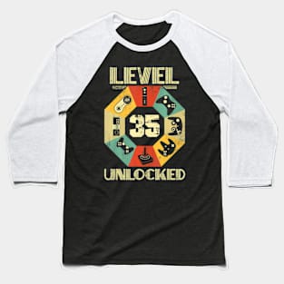 Level 35 Video 35th Birthday Baseball T-Shirt